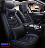 KVD Superior Leather Luxury Car Seat Cover for Maruti Suzuki Zen Estillo Black + Blue Free Pillows And Neckrest (With 5 Year Warranty) - DZ073/61