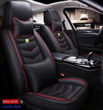 KVD Superior Leather Luxury Car Seat Cover for Maruti Suzuki Vitara Brezza Black + Red Free Pillows And Neckrest (With 5 Year Warranty) - DZ075/58