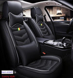 KVD Superior Leather Luxury Car Seat Cover for Maruti Suzuki Grand Vitara Black + Silver Free Pillows And Neckrest Set (With 5 Year Onsite Warranty) - DZ077/147