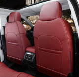 KVD Superior Leather Luxury Car Seat Cover for Skoda Kushaq Wine Red (With 5 Year Onsite Warranty) - D084/135