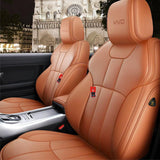 KVD Superior Leather Luxury Car Seat Cover for Hyundai Grand I10 Nios Full Tan (With 5 Year Onsite Warranty) - D085/98