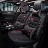 KVD Superior Leather Luxury Car Seat Cover for Hyundai Eon Black + Red Free Pillows And Neckrest Set (With 5 Year Onsite Warranty) (SP) - D094/16