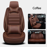 KVD Superior Leather Luxury Car Seat Cover for Ford Endeavour Coffee + Beige Free Pillows And Neckrest (With 5 Year Onsite Warranty) (SP) - D096/96
