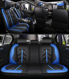 KVD Superior Leather Luxury Car Seat Cover for Hyundai Grand I10 Black + Blue (With 5 Year Onsite Warranty) - D097/17