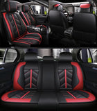KVD Superior Leather Luxury Car Seat Cover For Citroen C3 Black + Red (With 5 Year Onsite Warranty) - D098/150