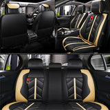 KVD Superior Leather Luxury Car Seat Cover for Maruti Suzuki Grand Vitara Black + Beige (With 5 Year Onsite Warranty) - D099/147