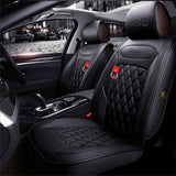 KVD Superior Leather Luxury Car Seat Cover For Fiat Punto Full Black (With 5 Year Onsite Warranty) - D009/121