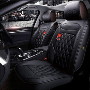 KVD Superior Leather Luxury Car Seat Cover FOR VOLKSWAGEN Polo FULL BLACK (WITH 5 YEARS WARRANTY) - D009/93